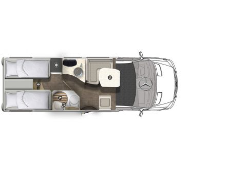 Půdorys - Profila T 696 EB Mercedes